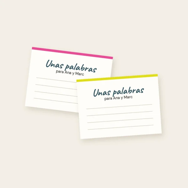 Tarjetas para dedicatorias, modelo dibujado en el taller