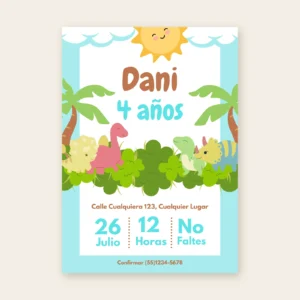 Invitación de cumpleaños Dinosaurios