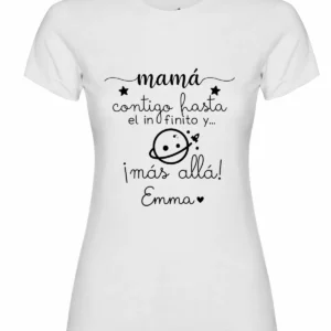 Camiseta «Mamá, contigo hasta el infinito… ¡y más allá!» con nombre (imagen orientativa)