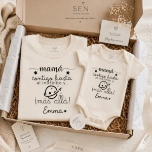 Pack camiseta y body para mamá y bebé (imagen orientativa)