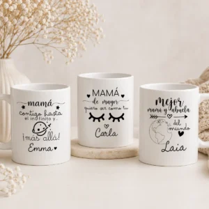Tazas «Mejor mamá» con nombre (imagen orientativa)