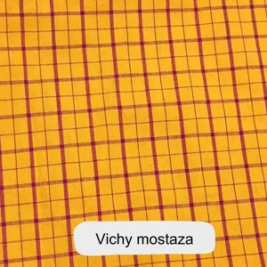 Tela vichy mostaza