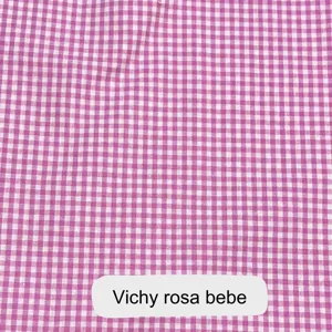 Tela vichy rosa bebé
